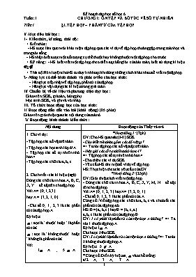 Kế hoạch dạy học Số học 6